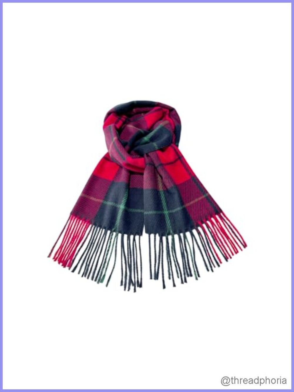 Winter Plaid Shawl Scarf Fringe Cashmere Feel Soft Warm Wrap